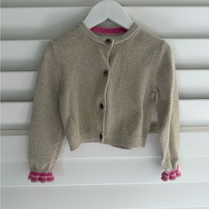 Mini Boden Gold Holiday Cardigan